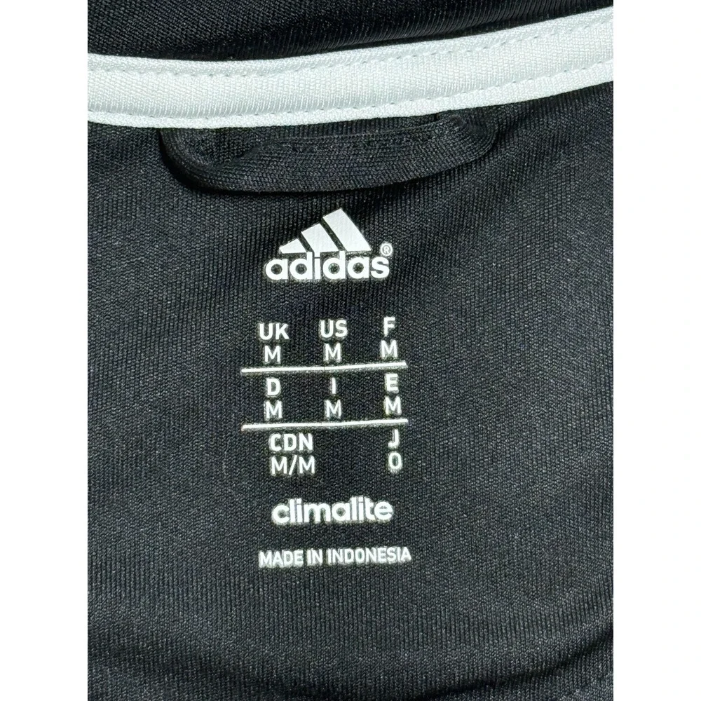 Adidas Jacket Mens Medium Black Climalite Full Zip‎ Three Stripes Track Athletic